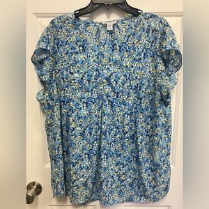 Floral silky top 1x